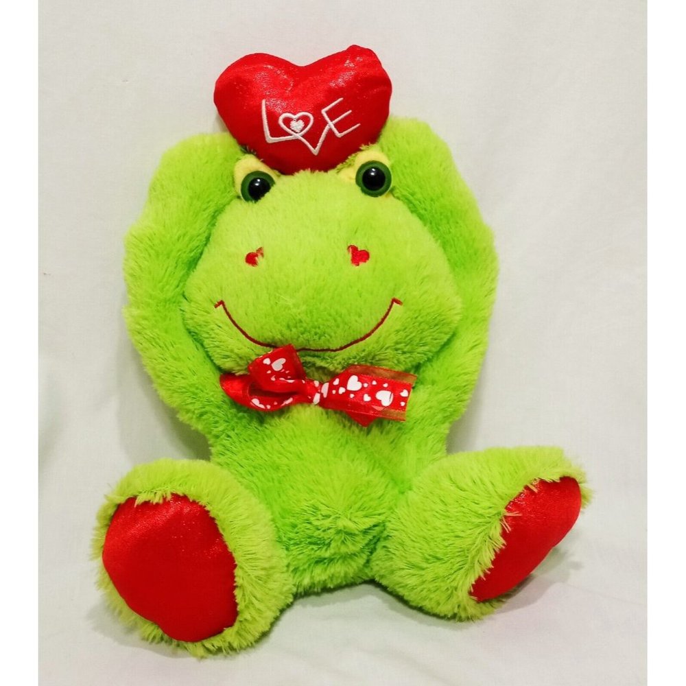 Frog Valentine's Day Love Heart Plush Stuffed Animal 12" Green Midwood Brands
